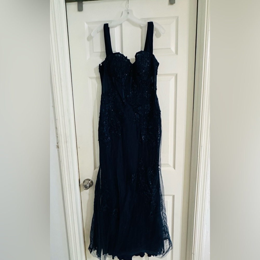 Signature Blue Sweetheart Maxi Gown for Prom